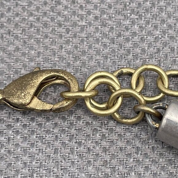 Stella & Dot Helena Statement Necklace Crystals Mesh Chain Gold Tone 17"-21" - Picture 9 of 9